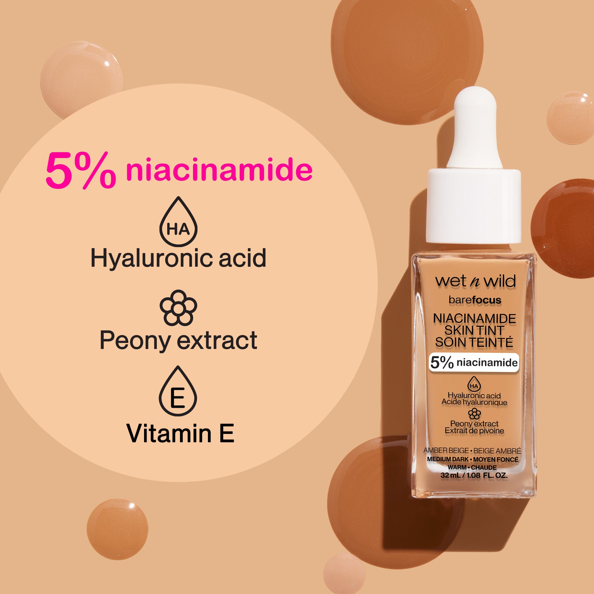 Bare Focus Niacinamide Skin Tint | Amber Beige - Image 4